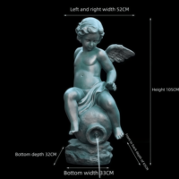 Sculpture de fontaine d'ange en résine de style européen de haute qualité, statue d'élément aquatique pour la décoration de cour, de villa ou d'hôtel