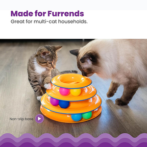 Sıcak satış Pet malzemeleri parça kulesi kedi aksesuarları interaktif 3-Tier kedi oyun oyuncak kapalı oyun için - Product Image 4