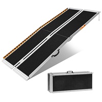 Rampe de chargement pratique pour fauteuil roulant en aluminium pliable rampe pour fauteuil roulant rampe pliante en aluminium Portable pour les portes d'escaliers de maison