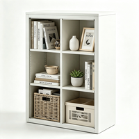 Meuble de rangement de bureau classique et durable à 6 compartiments ouverts, en acier laminé à froid thermolaqué, pour poste de travail ou cloison de bureau