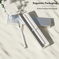 Nouveauté : Pinceau professionnel double tête pour détails et liner, en nylon et poils de Kolinsky, manche métallique, pour nail art