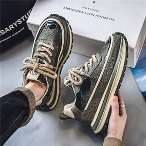 New Men's Work Platform Casual <b>Shoes</b> Non Slip Spring Winter Comfort Mesh Lace-Up High Quality Factory Direct - Product Image 5