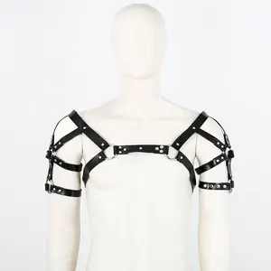 Black Pu Leather Harness for Women,Punk Chest Harness Belt, Pu Leather Body  Harness Lingerie