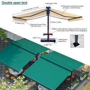 Auvents pliants électriques <span class=keywords><strong>en</strong></span> aluminium pour terrasse, avec éclairage LED, protection UV, tissu pare-soleil, couverture <span class=keywords><strong>de</strong></span> toit automatique, design moderne - Product Image 6
