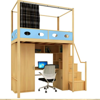 Großhandel Maßgefertigtes Metall-Hochbett für Kinder mit Treppe, Integriertem Schreibtisch & Kleiderschrank, Vollständige Kombination Hochbett mit Stauraum