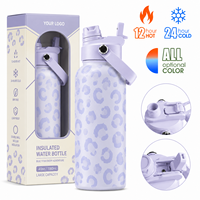Bouteille d'eau en acier inoxydable de 32 oz en gros avec couvercle 2-en-1, poignée et bec verseur pour le voyage, le sport et les cadeaux