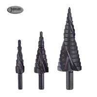 Foret conique à tige hexagonale, foret étagé en spirale HSS de 4 à 32mm de couleur noire, 4 pièces