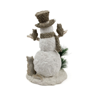 Muñeco <span class=keywords><strong>de</strong></span> Nieve <span class=keywords><strong>de</strong></span> Resina con <span class=keywords><strong>Piñas</strong></span> y Animales del Bosque - Product Image 2