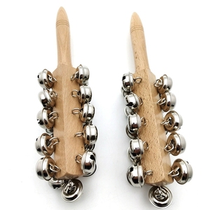 Wholesale Wooden Handle Hand Shake Bells Percussion Instrument Sleigh Bell Stick For Kids <b>Musical</b> Education - Product Image 4