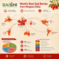 Gedroogde Gojiberry-fruitjes AD Gedroogde biologische Ningxia-oorsprong 280 korrels per 50 g Klaar om te eten Premium kwaliteit Gezond