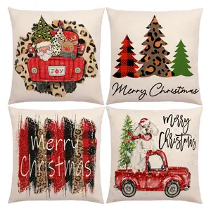 Fundas De Almohada De Navidad para WX-148, fundas De Almohada De Papá Noel, árbol, camión, Navidad