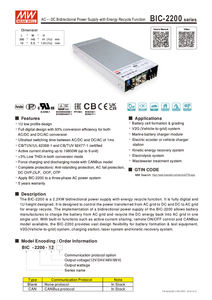 MEAN WELL Alimentation bidirectionnelle numérique BIC-2200-48CAN 2.2KW Chargeur <span class=keywords><strong>de</strong></span> réseau <span class=keywords><strong>de</strong></span> véhicule Fonction <span class=keywords><strong>de</strong></span> recyclage d'énergie Sortie 48V - Product Image 4