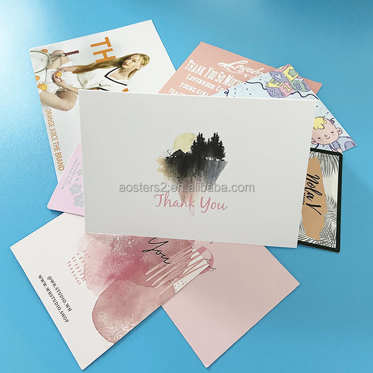 Персонализированные Золотая фольга тиснения приветствие лазером, печать под заказ, спасибо карточка для бизнеса