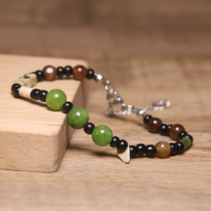 Dainty Natural Olive <span class=keywords><strong>Green</strong></span> Pedra Pulseira para Homens Mulheres Verde Aventurina Tiger <span class=keywords><strong>Eye</strong></span> Natural Frisado Cura Pedra Pulseira Jóias - Product Image 5