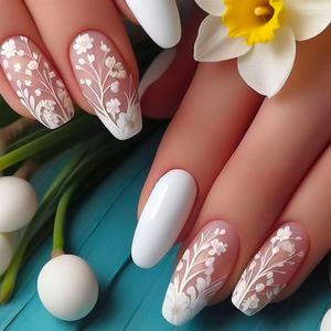 <span class=keywords><strong>Faux</strong></span> ongles carrés en acrylique 3D rose menthe, faits à la machine, couvrance totale, 24 pièces, finition mate, motif floral stéréo, <span class=keywords><strong>poudre</strong></span> scintillante - Product Image 6
