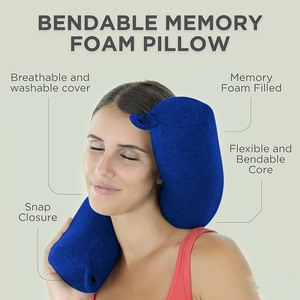 Almohada de Viaje de Espuma Viscoelástica <span class=keywords><strong>al</strong></span> por Mayor para Aviones, Soporte Ajustable y Flexible para el <span class=keywords><strong>Cuello</strong></span>, Almohada para Dormir - Product Image 3