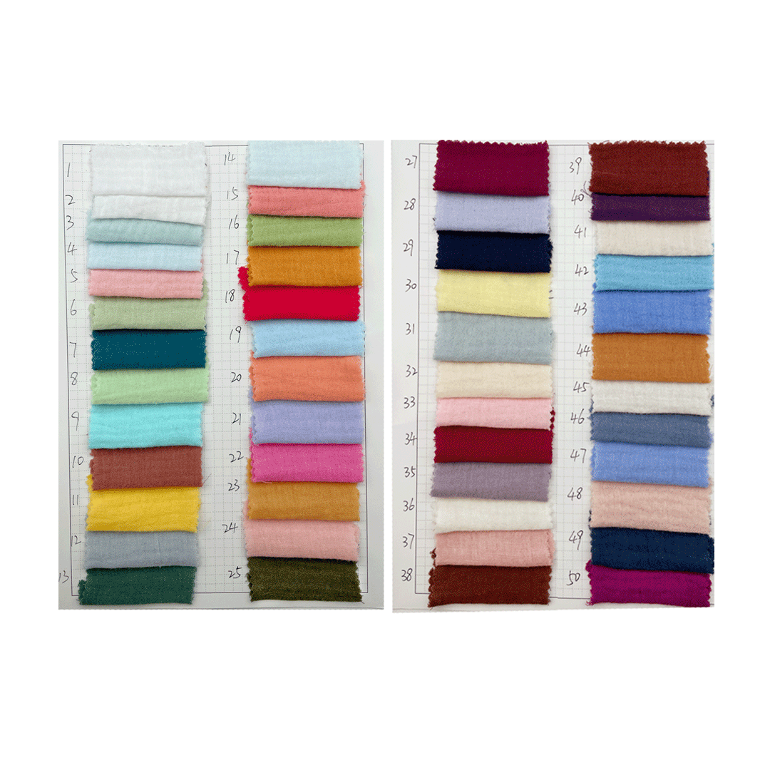 Экологичная 100% хлопковая мягкая двухслойная гофрированная марля, муслиновая крепированная ткань для подкладки одежды