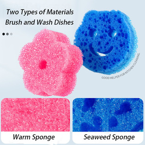 Esponja con <span class=keywords><strong>Cara</strong></span> <span class=keywords><strong>Sonriente</strong></span>, Esponja Cálida, Cepillo de Limpieza para Cocina, Cepillo para Tazones, Cepillo para Ollas, Esponja de Dibujos Animados para Lavar Platos - Product Image 4