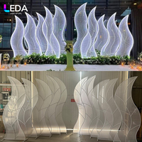 LEDA Custom Wave Flame Combination Background Metal LED Backdrop Stand Light up Wedding Decoration Arch