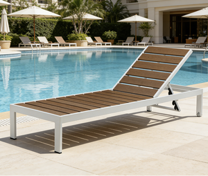 Chaise longue en <span class=keywords><strong>aluminium</strong></span> <span class=keywords><strong>blanc</strong></span> toutes saisons, mobilier <span class=keywords><strong>de</strong></span> patio moderne, lit <span class=keywords><strong>de</strong></span> <span class=keywords><strong>bain</strong></span> <span class=keywords><strong>de</strong></span> <span class=keywords><strong>soleil</strong></span> réglable pour la relaxation en extérieur – Offre spéciale - Product Image 2