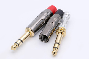 Adaptor Jack Stereo mikrofon gitar konektor kawat steker pria 3 tiang 6.35MM - Product Image 3