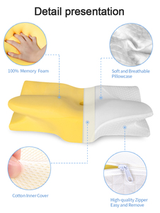 पीठ गर्दन और कंधे के लिए आकार की मेमोरी फोम तकिया को तितली कर्षण बैकरेस्ट के लिए दर्द भरी स्मृति कपास से राहत मिलती है - Product Image 2
