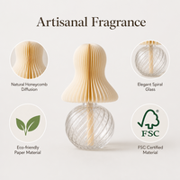 Difusor de Aroma Ecológico de Papel con Forma de Panal de Abeja, Botella de Vidrio de Tamaño Personalizado, Fragancia para el Hogar, Decoración para Sala de Estar, Oficina y Escritorio