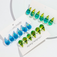Nuevos Pendientes de Gota Color Zumo de Verano para Chica Bonita, Joyería para Fiesta, Juego de 3 Pares de Pendientes de Gota de Acrílico Transparente de Dos Tonos