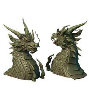 ขายส่งทองเหลืองรูปปั้นBronzeหัวมังกรการทําสมาธิตุ๊กตาสัตว์คอลเลกชันFigurineหล่อเทคนิคMascot Theme - Product Image 3