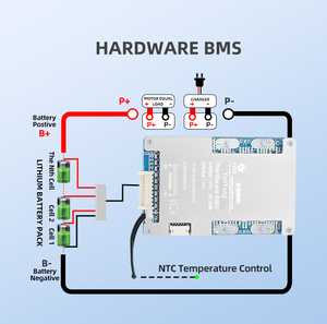सौर इलेक्ट्रिक कार ई-बाइक स्कूटर के लिए 4 एस 60a 18650 bms बैलेंसर 3.2v pcb और pcba उत्पाद श्रेणी - Product Image 5