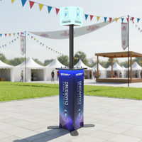 Kios Pengisian Daya Ponsel Cepat Y2Power COE II, Stasiun Pengisian Daya Ponsel, Opsional untuk Desain Branding, Kotak Lampu LED untuk Iklan