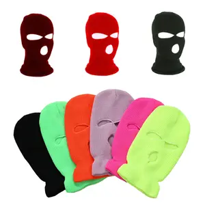 Máscara de esqui de designer em atacado, tricô, térmica, marca de moda, gorros personalizados