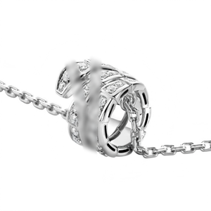 Collier Baojia Classic Spirit Snake à trois anneaux entièrement serti de diamants, bijoux de niche de luxe léger, en stock, vente en gros transfrontalière - Product Image 4