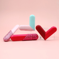 Nouveau style de luxe personnalisé vide rechargeable rouge rose bleu rond en forme de vaporisateur de parfum à double extrémité avec diamant