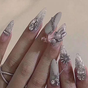 เครื่องเพ้นท์เล็บ360แบบหมุนได้ทำจากโลหะผสมเพทายรูปหมีน่ารักได้รับความนิยมใช้ตกแต่งสปาเล็บ - Product Image 3