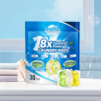 Capsules de Lessive Liquide Jetables De Luxe 10g, Lot de 30, Avec Protection des Couleurs, Détachant, Lavage du Linge, Fonctionnalités Condensées