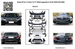Panel de carrocería exterior PP W222 juego de parachoques delantero Facelift 2014-Actualización a <span class=keywords><strong>Mercedes</strong></span> Clase S W222 <span class=keywords><strong>S65</strong></span> AMG 2020 - Product Image 2