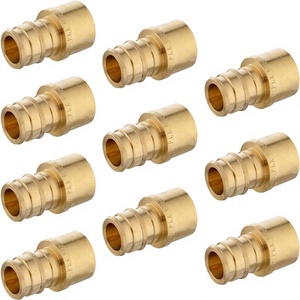 (Pack de 10) Raccords en laiton PEX à expansion complète <span class=keywords><strong>1</strong></span>/<span class=keywords><strong>2</strong></span>" <span class=keywords><strong>x</strong></span> <span class=keywords><strong>1</strong></span>/<span class=keywords><strong>2</strong></span>" avec tête hexagonale femelle, adaptateur de filetage NPT droit, norme ASTM F1960 - Product Image 2