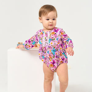 Pijamas de Manga Larga para Bebé Niña, de Algodón Orgánico con Estampado de Dibujos Animados, Pelele de Bambú para Bebé - Product Image 1