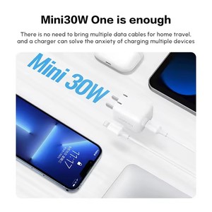 Chargeur USB C UGREEN <span class=keywords><strong>30W</strong></span> Nexode pliable GaN PPS, chargeur mural rapide compact, <span class=keywords><strong>adaptateur</strong></span> secteur USB-C blanc pour iPhone Samsung - Product Image 3
