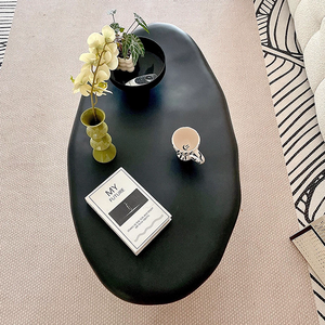 <span class=keywords><strong>Table</strong></span> <span class=keywords><strong>basse</strong></span> en fibre de verre personnalisée, style français minimaliste, <span class=keywords><strong>table</strong></span> ronde pour salon, chambre à coucher - Product Image 5