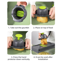 Meilleur vendeur accessoires 12 en 1 Gadgets de maison et de cuisine ensemble d'ustensiles coupe-fruits coupe-fruits éplucheur de pommes de terre hachoir à légumes manuel