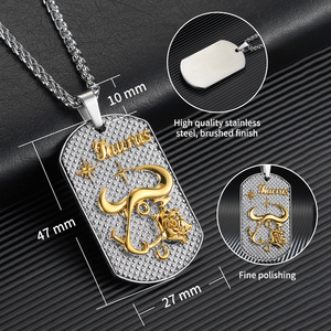 Taurus 12 segni zodiacali collana in acciaio inox splendidamente progettato catena a maglie romantico oroscopo ciondolo commemorativo - Product Image 2
