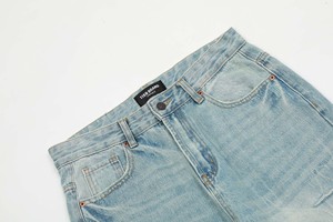 Уличные стираются Изношенные Джинсы зауженные джинсы для мужчин брюки мешковатые джинсы джинсовые джинсы мужские - Product Image 4