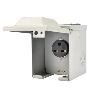 Welder Electric Power Outlet Box Enclosed Lockable Weatherproof Outdoor Electrical NEMA 6-30R Receptacle Panel ETL listed