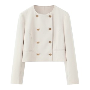 Otoño nueva <span class=keywords><strong>mujer</strong></span> estilo americano Simple versátil manga larga <span class=keywords><strong>traje</strong></span> de doble botonadura <span class=keywords><strong>chaqueta</strong></span> pantalones con decoración de botones - Product Image 2