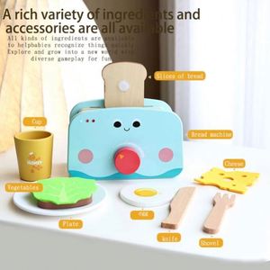 Wooden Breakfast Play Set Play Food and Kitchen Accessories Bread and Butter Pop-Up <b>Toaster</b> Toy - Product Image 2