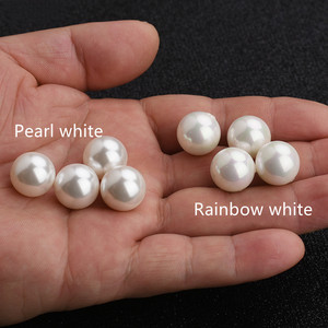 JC Pha Lê Hàng Chất Lượng Cao 2Mm-18Mm Cầu Vồng Và Vỏ Trắng Tự Nhiên Hạt Ngọc Trai Tròn Rời Ngọc Trai Vỏ Nửa Lỗ - Product Image 6