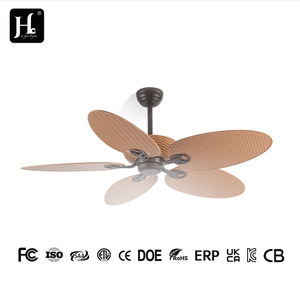 Ventilateur de plafond moderne de 52 pouces, style tropical, avec télécommande, décoratif, en rotin et palmier, 3 pales, moteur CC, corps de lampe en ABS, pour la maison et le bureau - Product Image 3