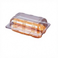 Conteneur alimentaire rectangulaire en plastique PET jetable Fuxin personnalisé, avec couvercle, en matériaux recyclés, gaufrage et revêtement UV, pour boulangerie